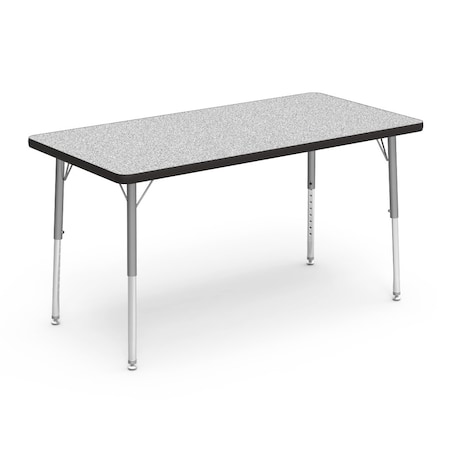Virco 24 in. W, 48 in. L, 17-25 in. H, Grey Nebula Top / Black Edge 482448LO